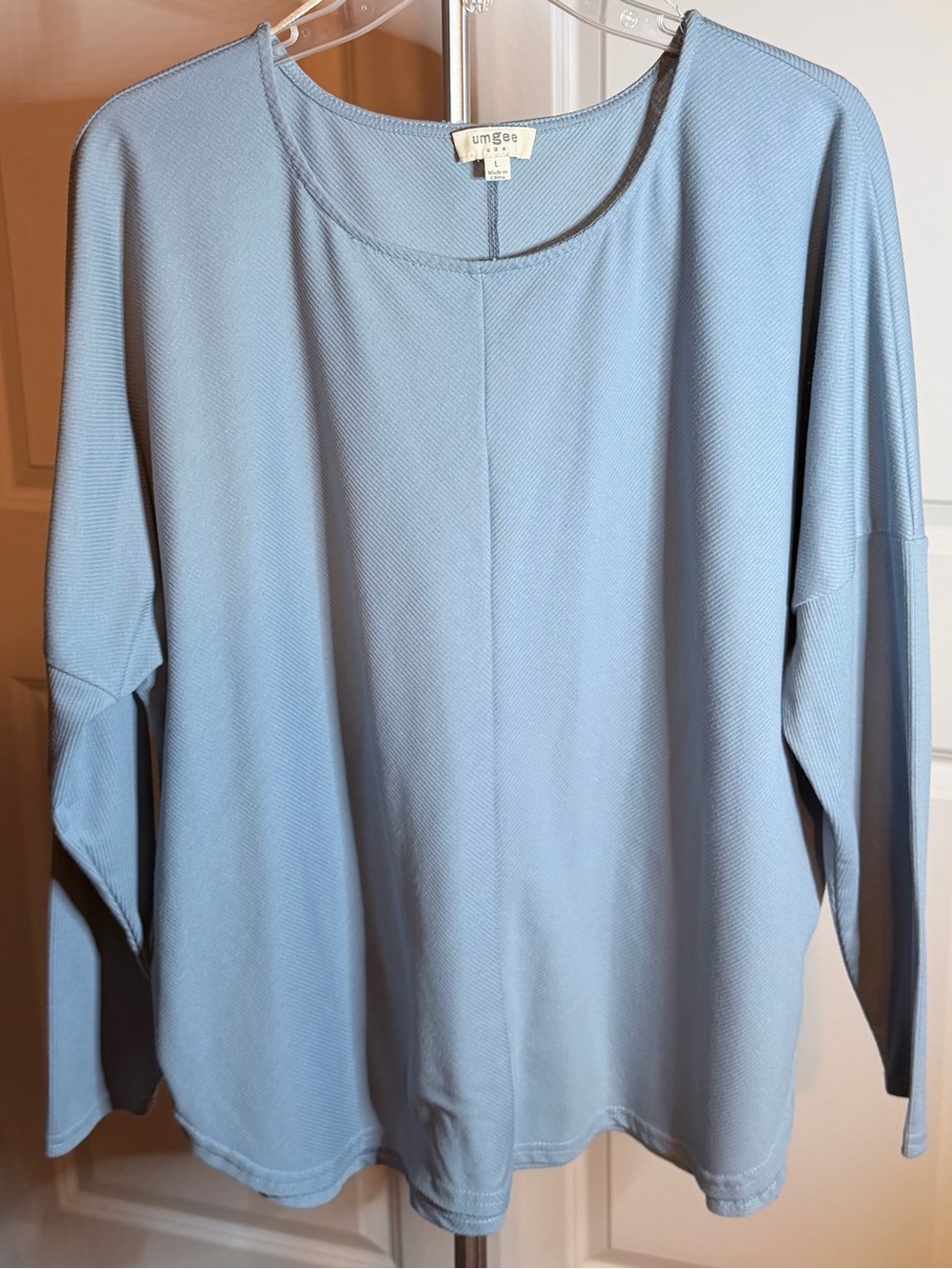 Umgee Powder Blue Long Sleeve Relaxed Top